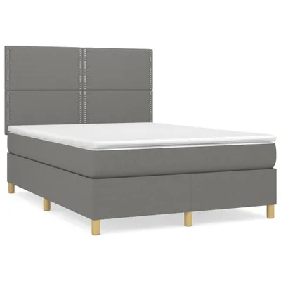 Produktbild von vidaXL Boxspringbett mit Matratze Dunkelgrau 140x200 cm Stoff