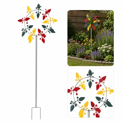 Produktbild von Garten Windrad Metall Windspiel, 360° drehende Gartendeko Skulptur mit Kugellager, stabile Outdoor Garten Dekoration für Terrasse & Rasen
