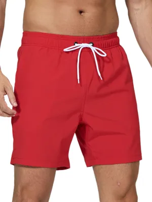 Immagine prodotto di Pantaloncini da bagno da uomo con zip - Traspiranti e idrorepellenti - Rossi - Taglia M