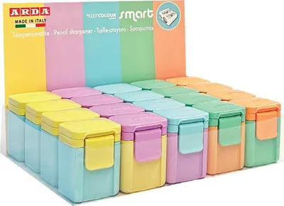 Produktbild von ARDA TE804PSC, Manueller Bleistiftspitzer, Gemischte Farben, 1,1 cm, 8 mm, Ausstellungsbox, 20 Stück(e)