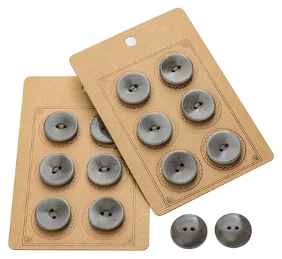 Knöpfe 25mm/40L, 2-Loch, Grau, 18 Stück für Jacken & Nähen