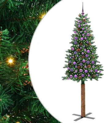 Zdjęcie produktu dla Szczupła Choinka Zielony 210 cm PVC i lite drewno sosnowe