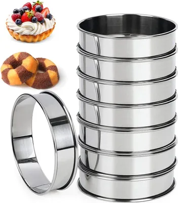 Produktbild von Famanu Crumpet Ringe aus Edelstahl - 8 Stück - 10 cm