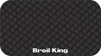 A black grill mat with a woven texture and the Broil King logo.