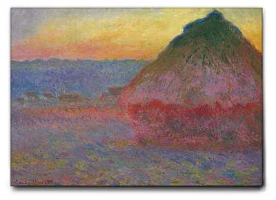 Immagine prodotto di Giallobus - Covoni di grano - Claude Monet - 70L x 50l cm - Quadro - Tela Canvas Telaio Standard