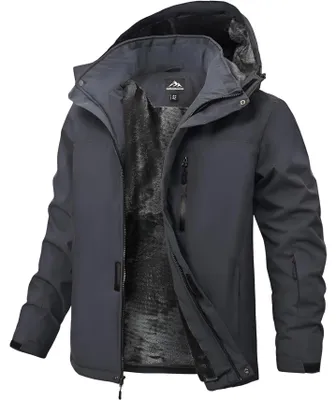 Produktbild von Herren Skijacke Winter Wasserdicht Winddicht Grau XXL