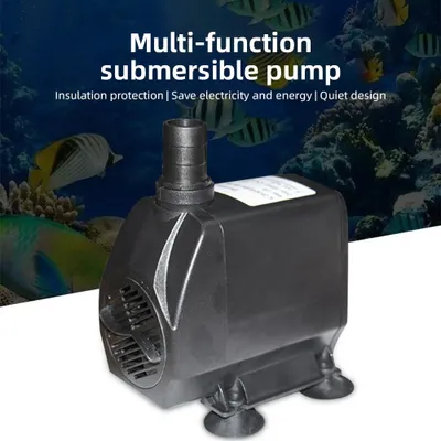 Image de Mini pompe à eau submersible à débit réglable Max 2500L/H Débit 8.2ft Lift Pompe électrique portable avec câble 6.5ft et base de ventouse pour aquarium, bassin, aquarium, boisson pour animaux de compagnie