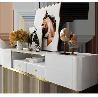 Image de Table console Sideboard métal Console murale Buffet Console d'appoint Or Nouveau