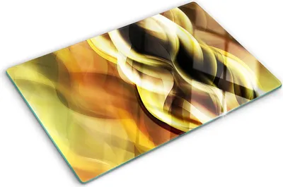 Produktbild von Tulup Glas Herdabdeckplatte - 80x52 cm - Glaskeramikkochfeld-Abdeckung Spritzschutz Glasabdeckplatte - Einteilig - Kunst: Modern & Klassisch - Goldenes Licht - Gold