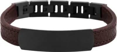Produktbild von Akzent Echtlederarmband mit Edelstahlgravurplatte