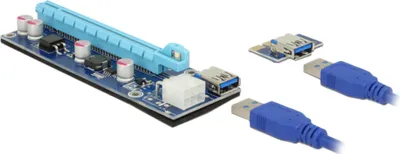 Produktbild von Riser Karte PCI Express x1 > x16 mit 60 cm USB Kabel