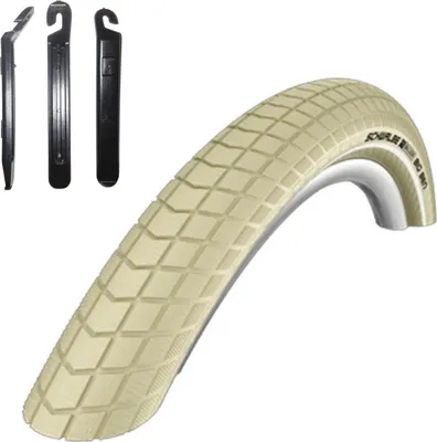 Produktbild von 1 x Schwalbe Big Ben Fahrradreifen Fahrradmantel mit Reflex in Creme 55-559 (26 x 2.15) inkl. 3 Reifenheber