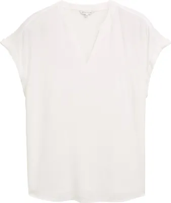 Produktbild von Tom Tailor Damen Bluse in Übergröße mit lockerer Passform und kurzen Ärmeln