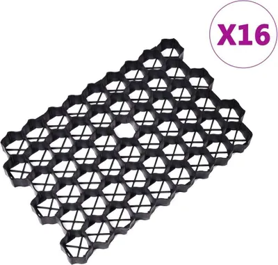 Immagine prodotto di vidaXL Pannelli per prato 16 pezzi Nero 60x40x3 cm Plastica