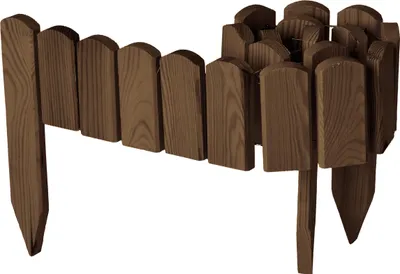 Produktbild von Garronda Beeteinfassung Holz Rollzaun Gartenzaun imprägniert Flexibler Rollborder Rasenkante  Länge: 100 cm (Dunkelbraun, Höhe: 10 cm)