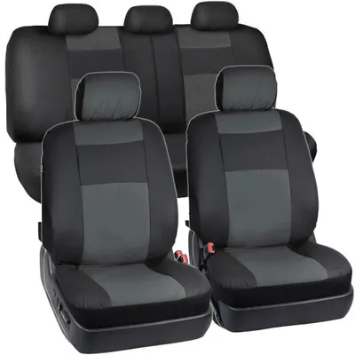 Obrázok produktu pre Poťahy na sedadlá do auta – univerzálna sada, 9-dielna – polyester – vhodné na predné a zadné sedadlá – vhodné pre osobné automobily, SUV a dodávky – vhodné na všetky ročné obdobia