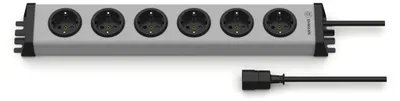 Imagen del producto de Regleta de enchufes EHMANN con conector para equipos de frío, 6 enchufes, gris, con toma de tierra. Serie Ehmann Vario, 6 enchufes