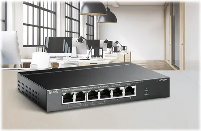 Produktbild von TP-Link TL-SF1006P - V1 - Switch - unmanaged - 6 x 10/100 (4 PoE+) - Desktop, wandmontierbar - PoE+ (67 W)