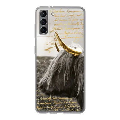 Produktbild von MuchoWow® Handyhülle Schutzhülle Hülle für Samsung Galaxy S21 Plus Schottischer Highlander - Gold - Hoorn Silikon Softcase Handy Hülle - Handy-Tasche