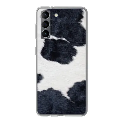 Produktbild von MuchoWow® Handyhülle Schutzhülle Hülle für Samsung Galaxy S21 Bild einer schwarzen und weißen Kuhhaut Silikon Softcase Handy Hülle - Softcase