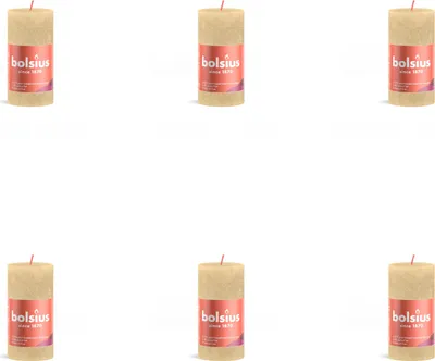 Productafbeelding van Bolsius - Rustieke stompkaars - 100/50 - 1 stuk per verpakking - Haverbeige - Voordeelverpakking - 6 stuks
