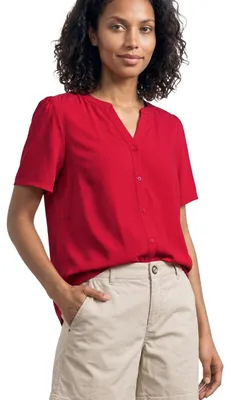 Productafbeelding van Street One blouse in effen kleur, kleur: Salsa rood, maat: 34