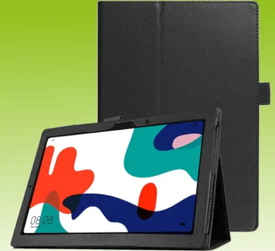 Produktbild von Für Huawei MatePad T10 / T10s 2020 Schwarz Kunst Leder Hülle Tablet Tasche Etuis