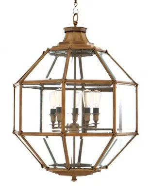 Produktbild von Casa Padrino Luxus Laterne - Luxus Messing Hängeleuchte Durchmesser 80 x H 98 cm