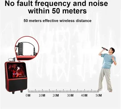 Immagine prodotto di Sistema di trasmissione karaoke portatile - Set microfono karaoke wireless da 110 dB - Ricevitore USB per cantanti karaoke e feste di matrimonio