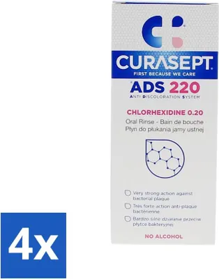 Produktbild von Curasept Mundspülung 0,20% CHX 200 ml - Vorteilspack - 4 Stücke