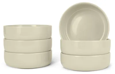 Produktbild von A. Basics Glasierte Steinzeug-Schalen, 6-Teiliges Set, Spülmaschinenfest, 14cm,