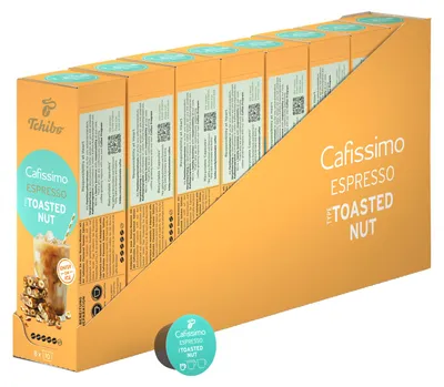Produktbild von Tchibo Cafissimo Flavoured Summer Edition Espresso Toasted Nut Kaffeekapseln, 80 Stück, Espresso, Geschmack von gerösteten Nüssen, ohne Süßungsmittel, Limited Edition
