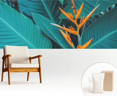 Obrázek produktu pro Fototapeta  – 250 × 104 cm – tapeta – nástěnná tapeta – nástěnné obrazy – dekorativní fólie – tapetová fólie – stěna – dekorace – obývací pokoj – listy a květy