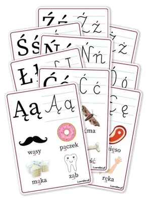 Zdjęcie produktu dla Plansze edukacyjne A5 - Rozszerzenie Alfabetu 9 kart