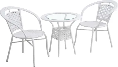 Produktbild von Kondela Jenar 1+2 künstliches Rattan-Gartenset - weiß