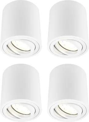 Produktbild von Ledvion 4er Set LED Aufbauspot Weiss Rund 3W Warmweiss