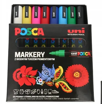 Produktbild von Posca PC-5M Marker-Set mit 8 Farben, Universalstift