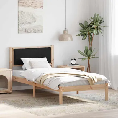 Produktbild von "Schlussverkauf" Einzelbett 1 PLACE - bettrahmen moderne - Schwarz 90x200 cm Massives Kiefernholz  C3514