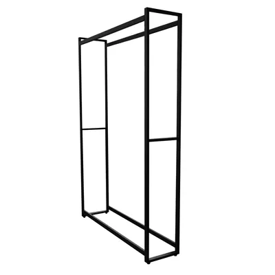 Obrázek produktu pro Montixx volně stojící regál na krbové dřevo, H100 x B65 x T25 cm, kovový, černě práškově lakovaný