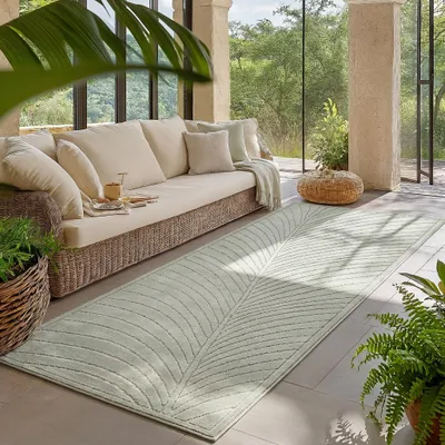 Immagine prodotto di Homebyhome Tappeto da Esterno Design Boho Moderno Effetto 3D Resistente ai Raggi UV Ideale per Terrazza Soggiorno Cucina, Dimensioni: 80x250 cm