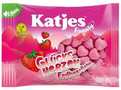 Produktbild von Katjes Family Glücksherzen Erdbeerliebe 300g
