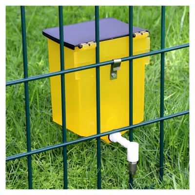 Produktbild von Kleintiertränke 1 Liter - Kaninchentränke mit Halterklammer - Nagertränke mit Klappdeckel - Kükentränke mit Tränkenippel