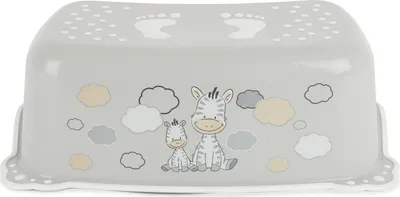 Produktbild von Bieco Kinder Tritthocker Zebra, Anti Rutsch Funktion | einstufig, Höhe 14cm | Größe 42x28cm |Tritthocker Kinder | Hocker Kinder Bad | Tritt Kinder |  | Kinderhocker Bad tritthocker kind