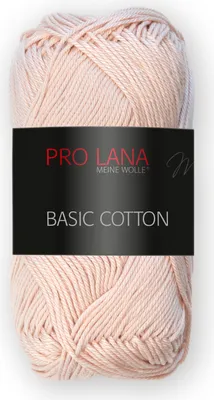 A ball of pink yarn with a black label.
