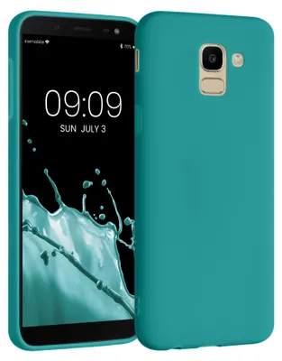 Produktbild von kwmobile Handyhülle für Samsung Galaxy J6 Hülle - TPU Case - Kabelloses Laden - Schutzhülle Cover in Petrol matt
