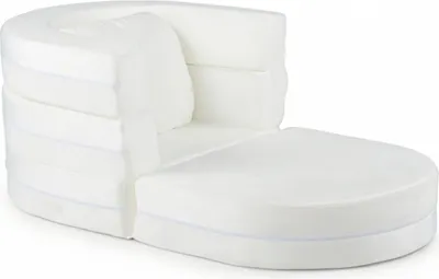 Immagine prodotto di COSTWAY Divano per bambini 3 in 1, divano gioco, divano letto per bambini con funzione letto, cuscini, rivestimento sfoderabile, divano letto per bambini per ragazzi e ragazze dai 3 anni in su, bianco