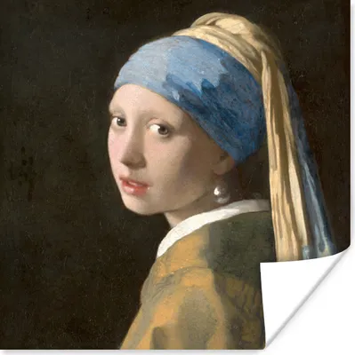 Produktbild von MuchoWow® Poster Mädchen mit Perlenohrring - Gemälde von Johannes Vermeer 100x100 cm - Babyzimmer