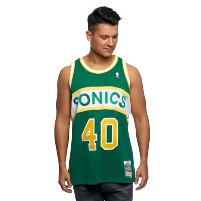Obrázek produktu pro Basketbalový dres Mitchell & Ness Seattle Supersonics #40 Shawn Kemp green/yellow Swingman Jersey - M