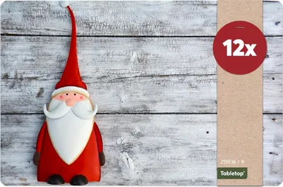Produktbild von Abwaschbare Tischsets 12er Set Weihnachten Nikolaus Holz-Optik