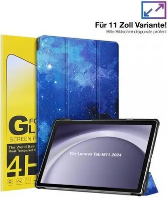 Produktbild von Schutzhülle + 2x 4H Displayfolie für Lenovo Tab M11 11.0 Zoll Cover Case Schutz Tablet Farbe: Starry Sky